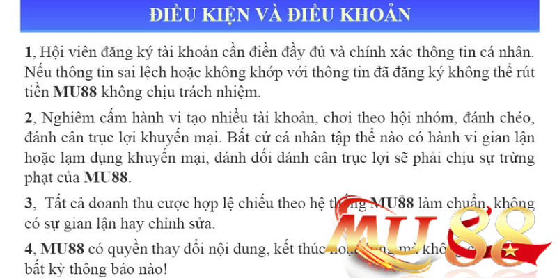 Điều kiện nhận khuyến mãi