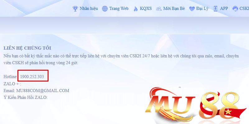 Hotline Mu88 - Kênh liên hệ trực tiếp khi cần xử lý gấp