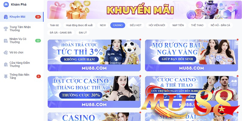 Khuyến mãi Casino tại Mu88 hot cỡ nào?