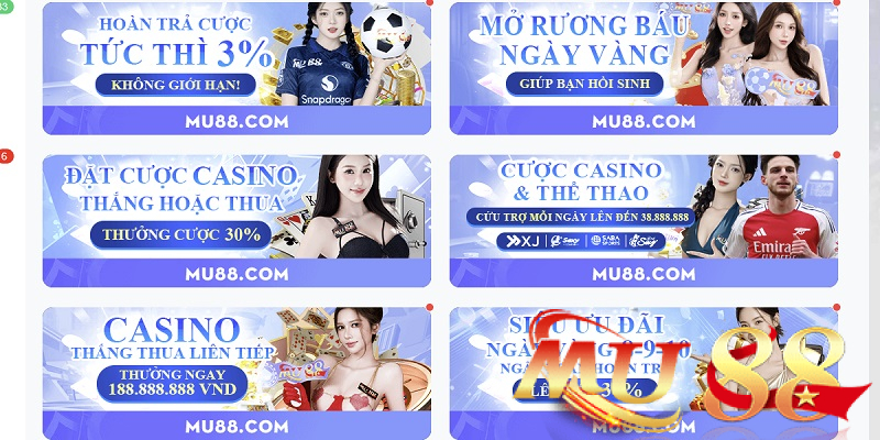 Khuyến mãi Casino Mu88: Tổng hợp ưu đãi “vàng” năm 2026 3 Lựa chọn khuyến mãi phù hợp